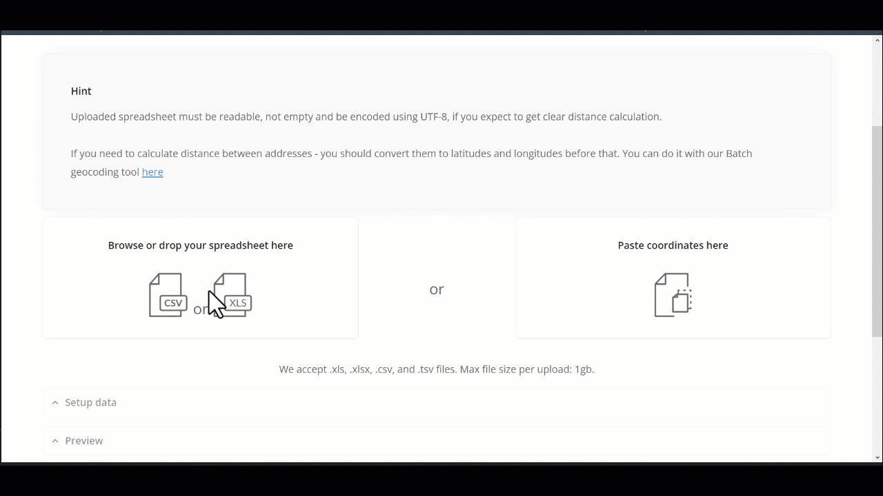 Upload data